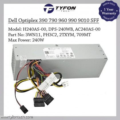 Lot Of 10 Dell Optiplex 240W Power Supplies – SFF Models 790, 990, 3010, 7010, 9010, 390