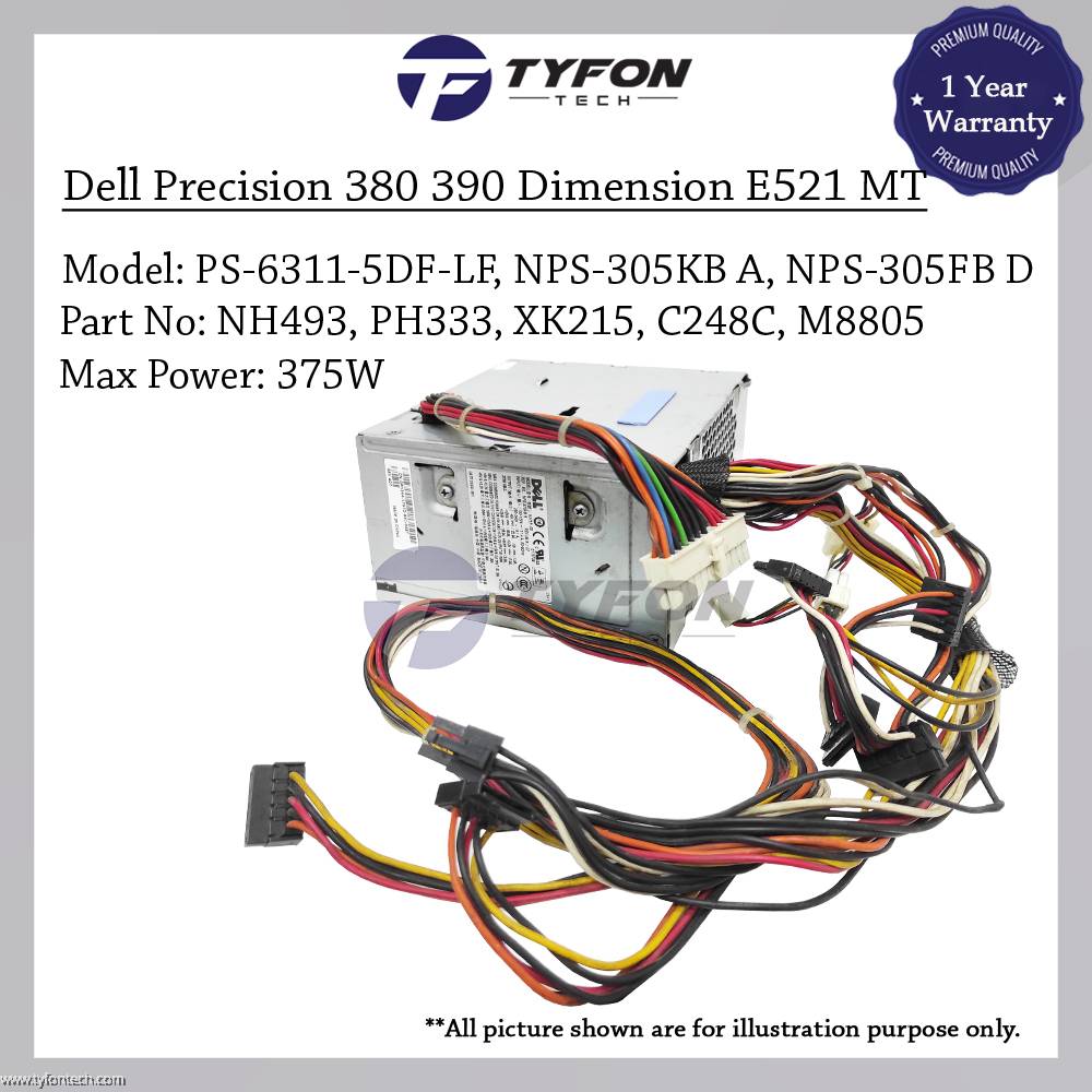Dell Precision 380 390 T3400 Dimension E521 9200 XPS 420 430 MT Power