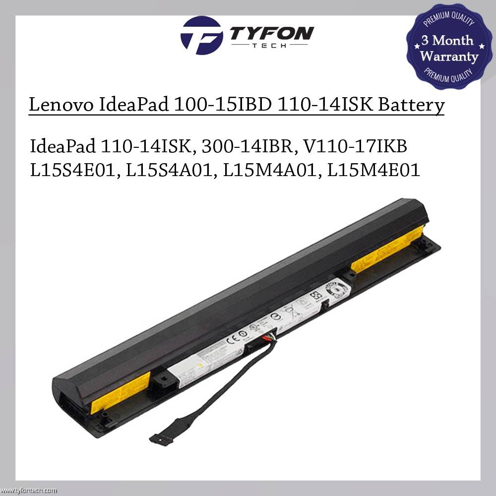 Lenovo Ideapad 100 15ibd 110 14isk 300 14ikb Compatible Laptop Battery L15s4e01 L15l4a01