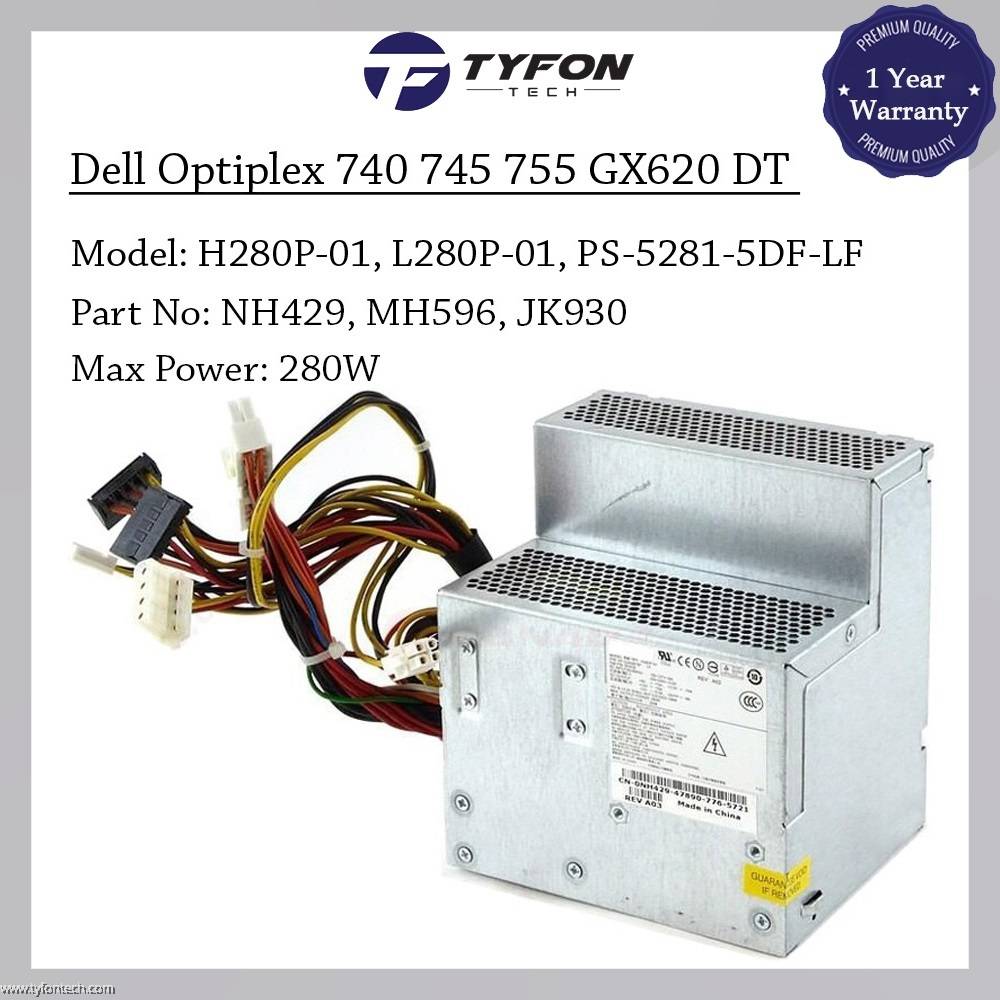 Dell Optiplex 740 745 755 GX620 DT Power Supply PSU 280W NH429
