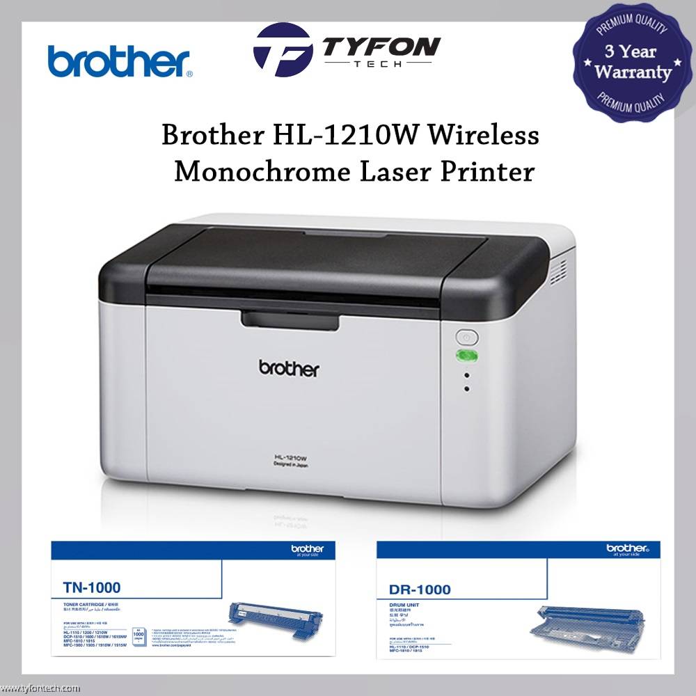 Brother HL-1210W Single Print Black \u0026 White Mono Wireless WiFi Laser  Printer 1210 1210W HL1210W