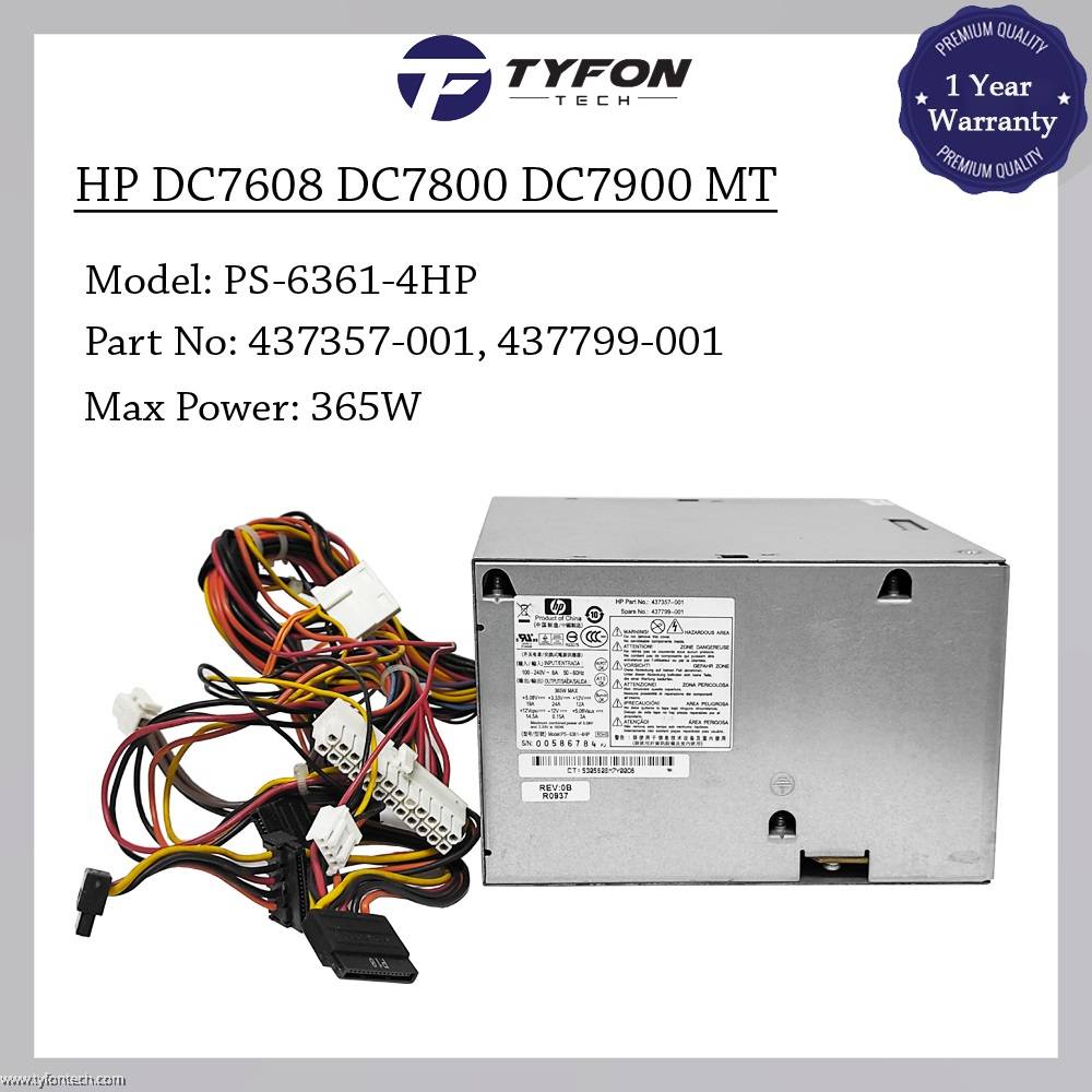 HP DC7608 DC7800 DC7900 MT 365W Power Supply PSU 437357001 437799001