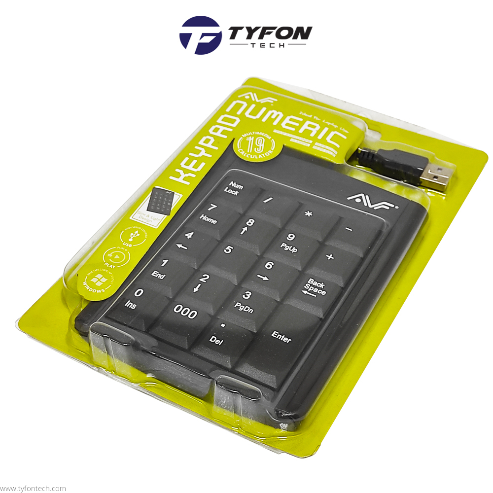 AVF USB External Numeric Keypad Calculator Keyboard AKB 111