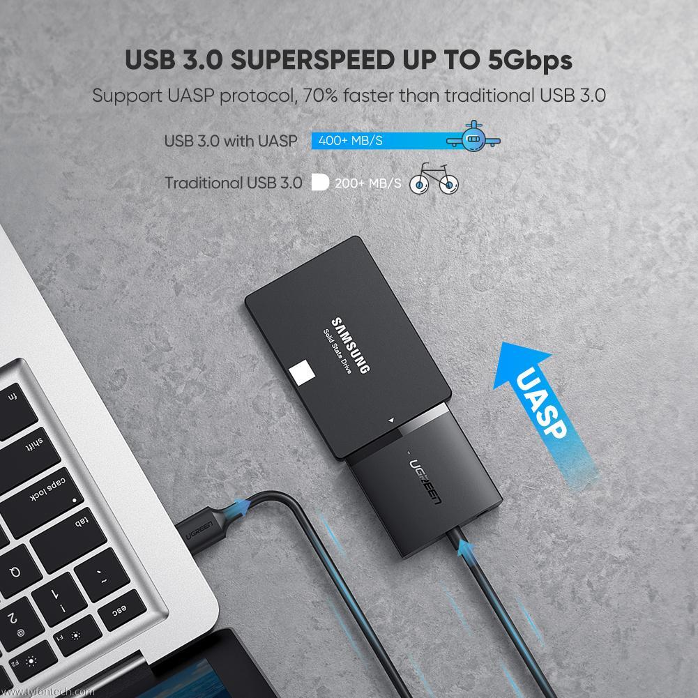 UGREEN USB 3.0 to SATA Converter Adapter Cable with UASP SATA III to USB Converter for 2.5" Hard