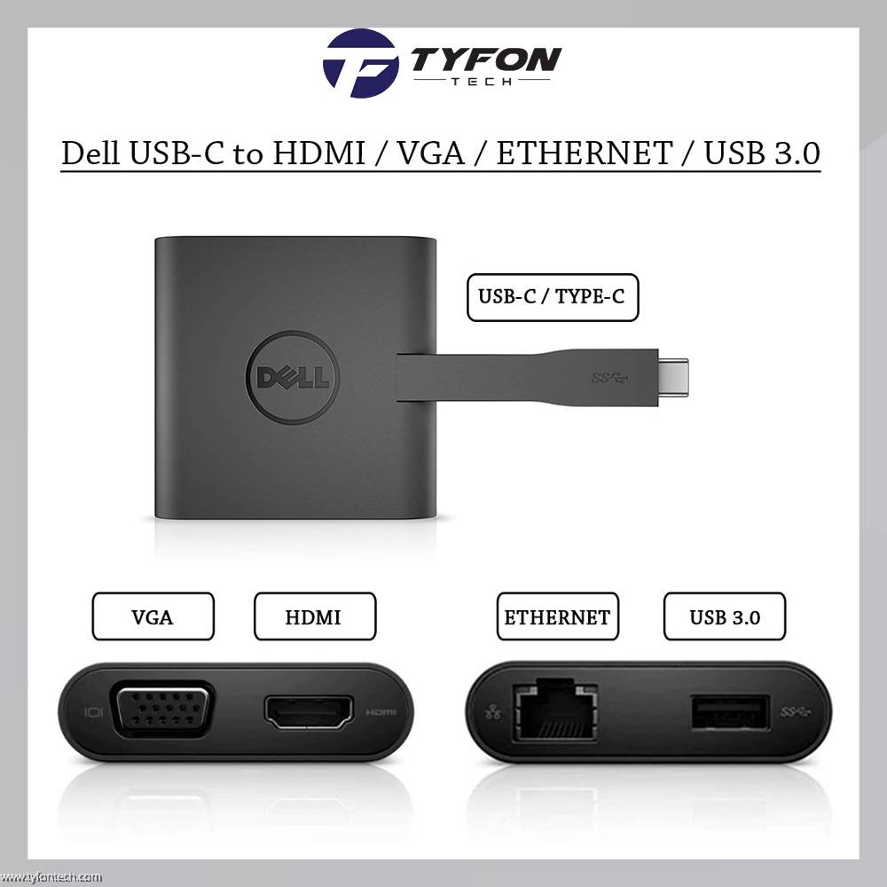 Dell DA200 Adapter Universal Docking USBC to HDMI / VGA /