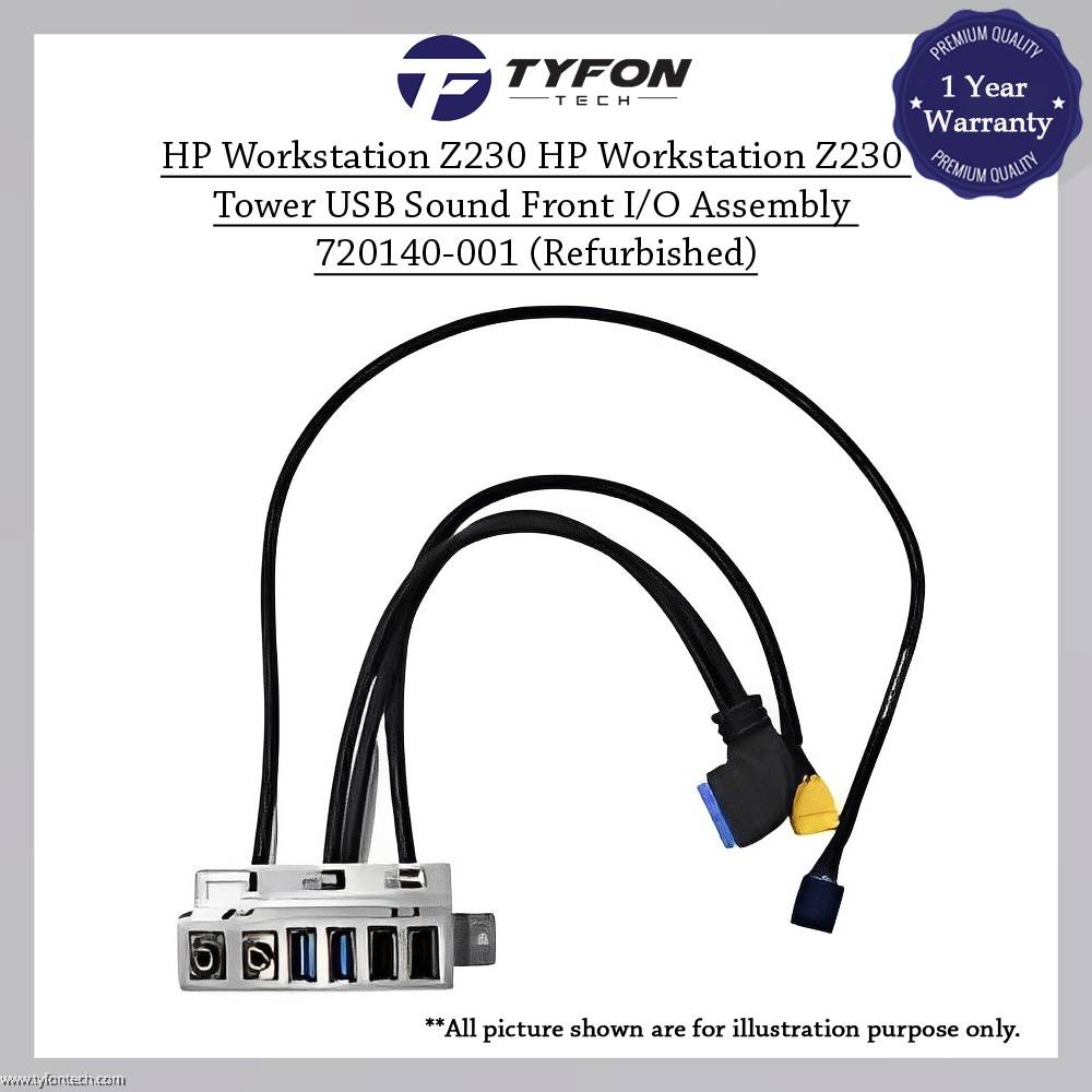 HP Workstation Z230 Tower Front I/O Panel USB Audio Assembly