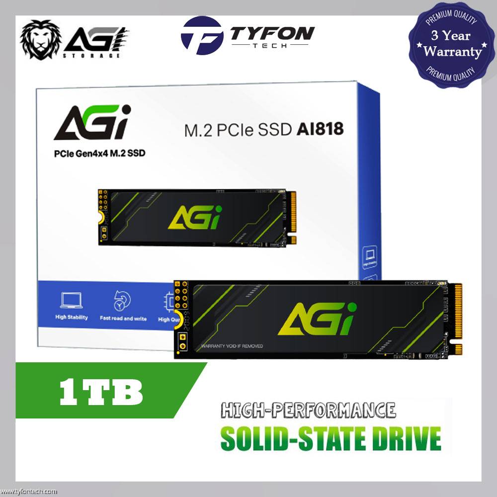 【1TB】AGi M.2 NVMe SSD AGI 1TB PCIe NVMe M.2 2280 Gen 4x4 Solid State Drive SSD