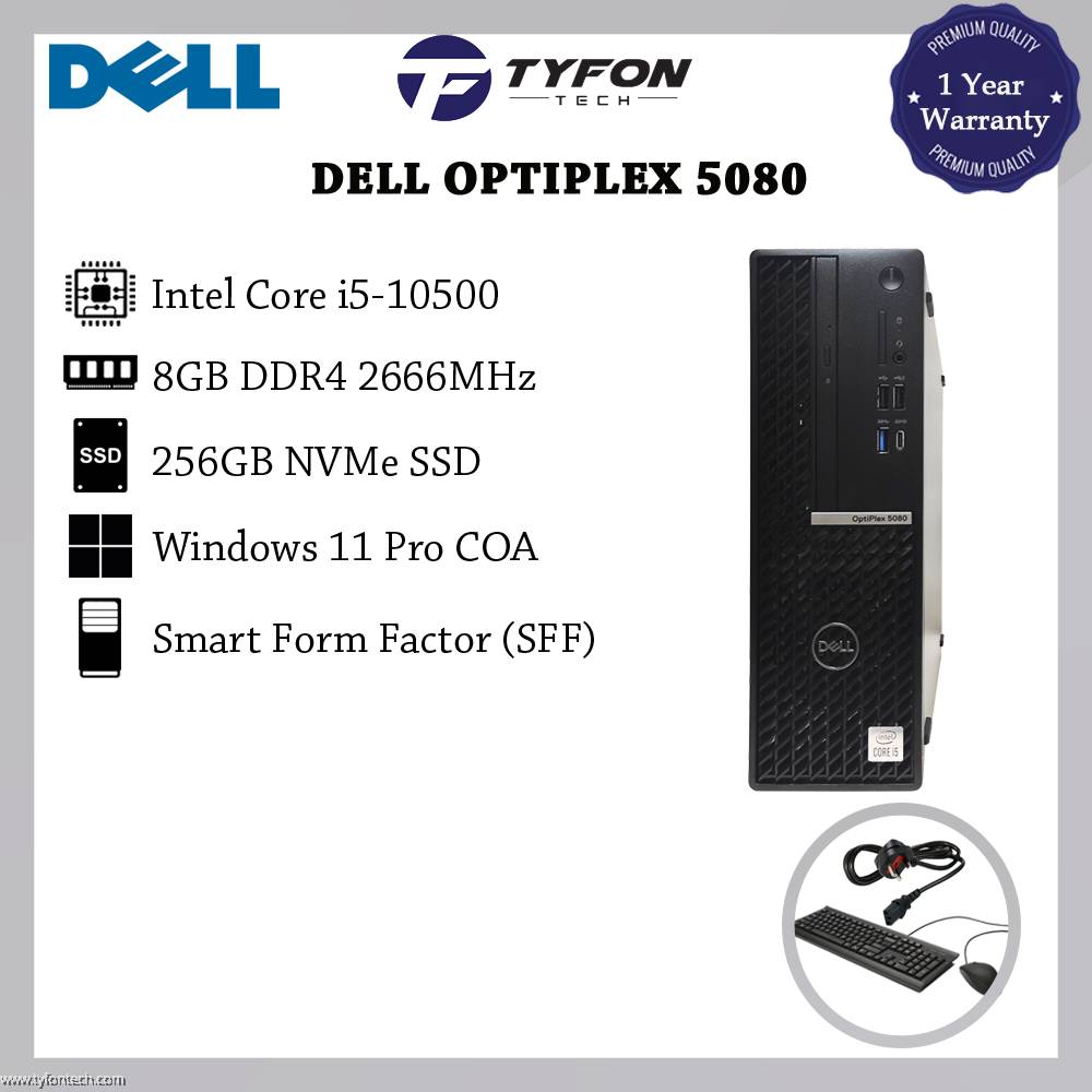 Dell Optiplex 5080 SFF i5-10500 8GB DDR4 RAM 256GB NVMe SSD