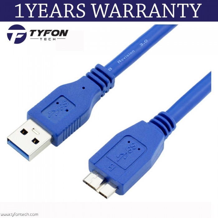 USB 3.0 A to Micro B Cable for External Hard Drive 50cm (Blue)