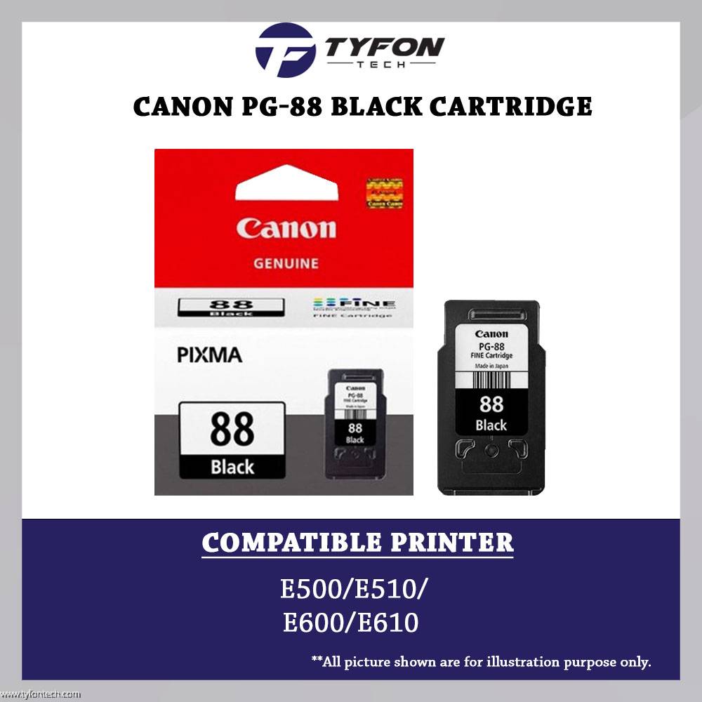 Canon PG-88 Black Cartridge For PIXMA E500/E510/E600/E610