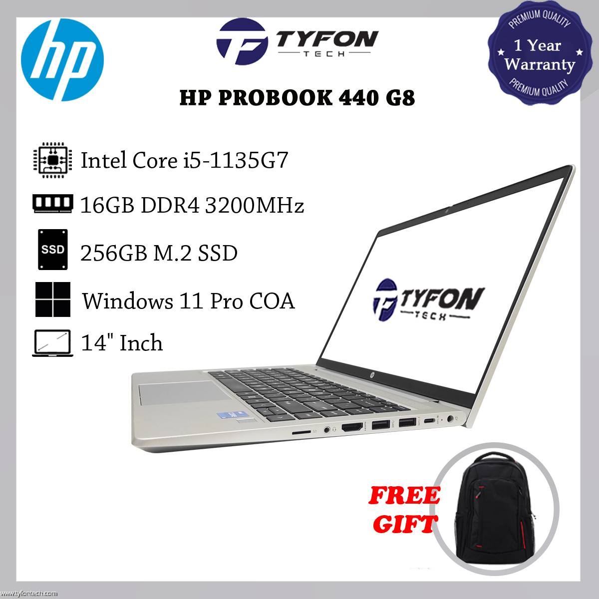 HP ProBook 440 G8 i5-1135G7 16GB DDR4 RAM 256GB SSD Win 11 Pro