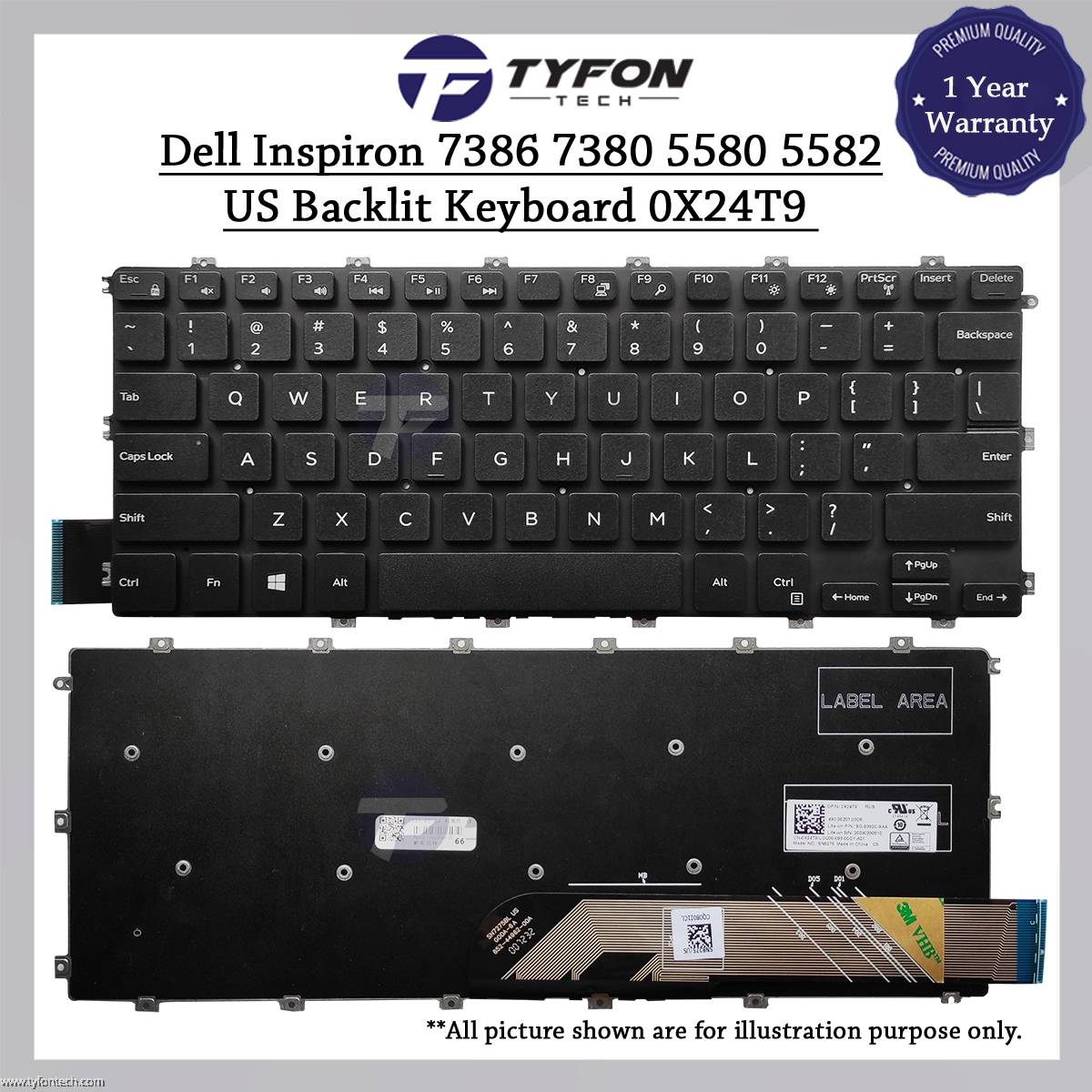 NEW OEM Dell Latitude 3379 Laptop Keyboard Non backlit - 602M5 0602M5 A