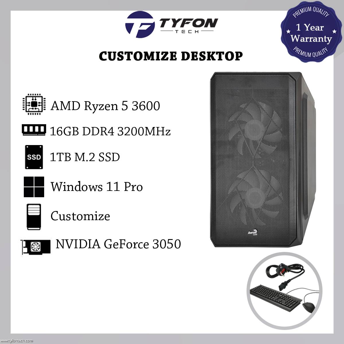 自作PC Ryzen 3600 / 16GB / 1TB / GTX 1060 自作PC Ryzen 3600 / 16GB / 1TB / GTX 1060 Customize Desktop AMD