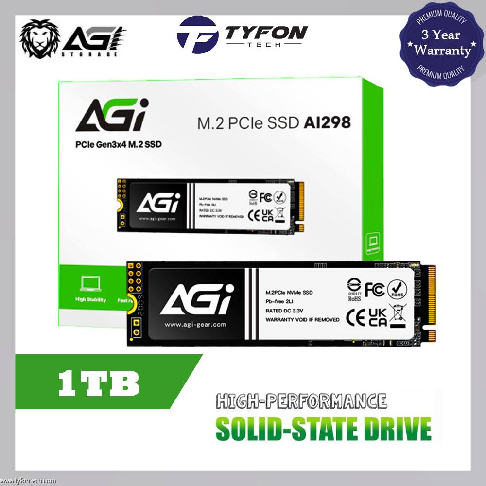AGI 1TB PCIe NVMe M.2 2280 Gen 3x4 Solid State Drive SSD