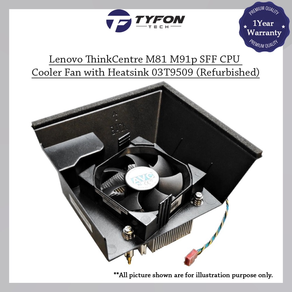 Lenovo ThinkCentre M81 M91p SFF CPU Cooler Fan with Heatsink 03T9509 (Refurbished)