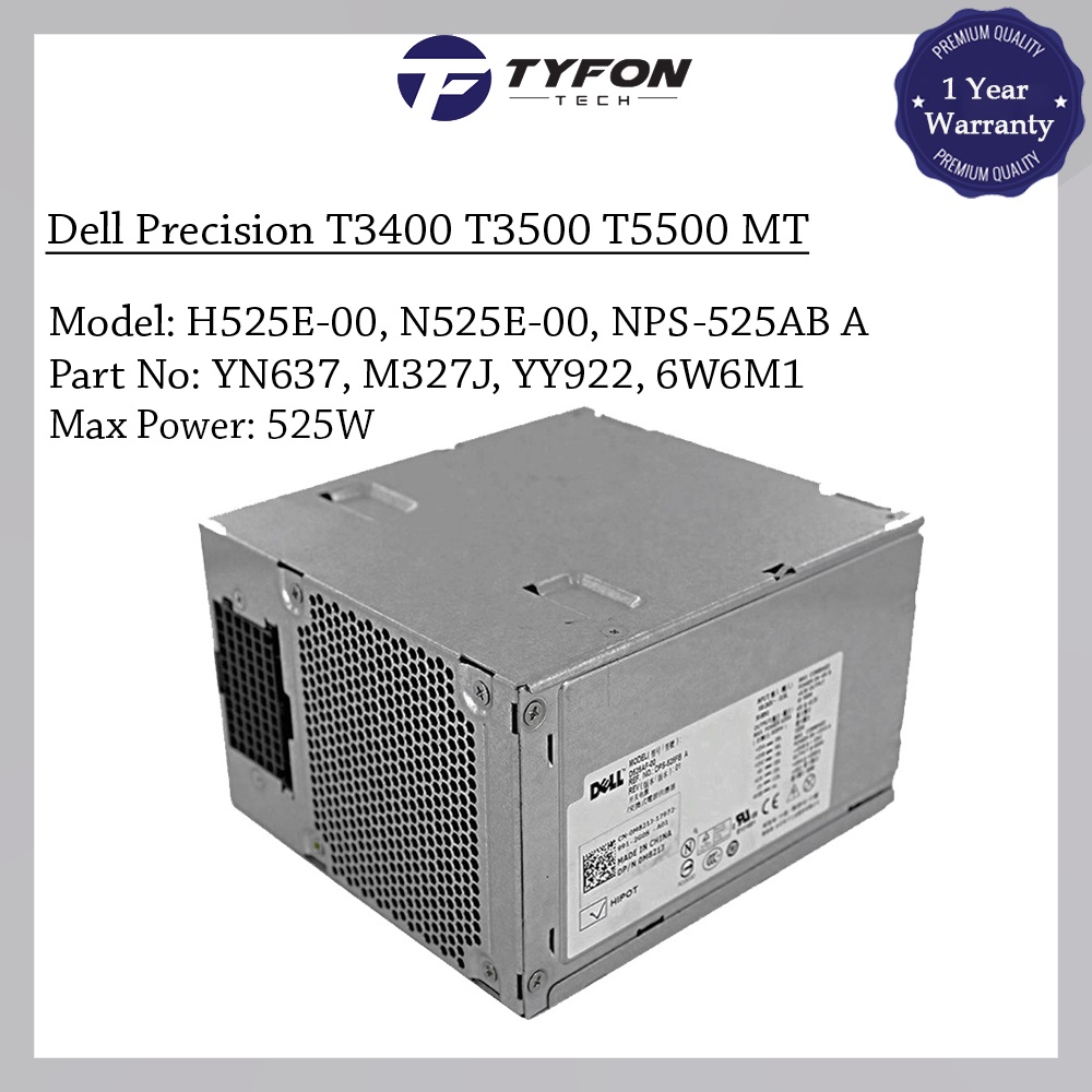 Dell Precision T3400 T3500 T5500 Power Supply PSU 525W 6W6M1 U597G