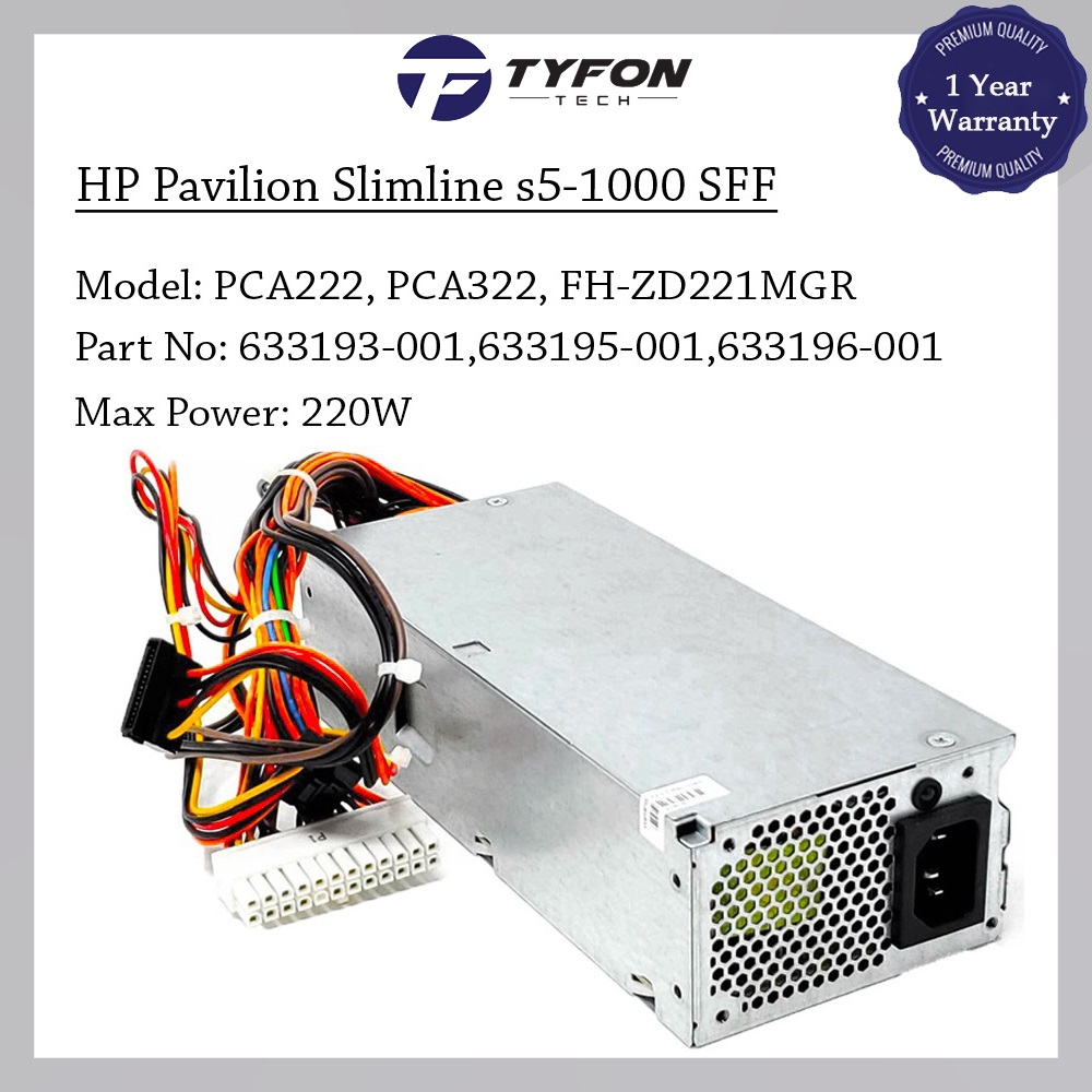 HP Pavilion Slimline S5 Series SFF Power Supply PSU 220W 633193 - Main Image