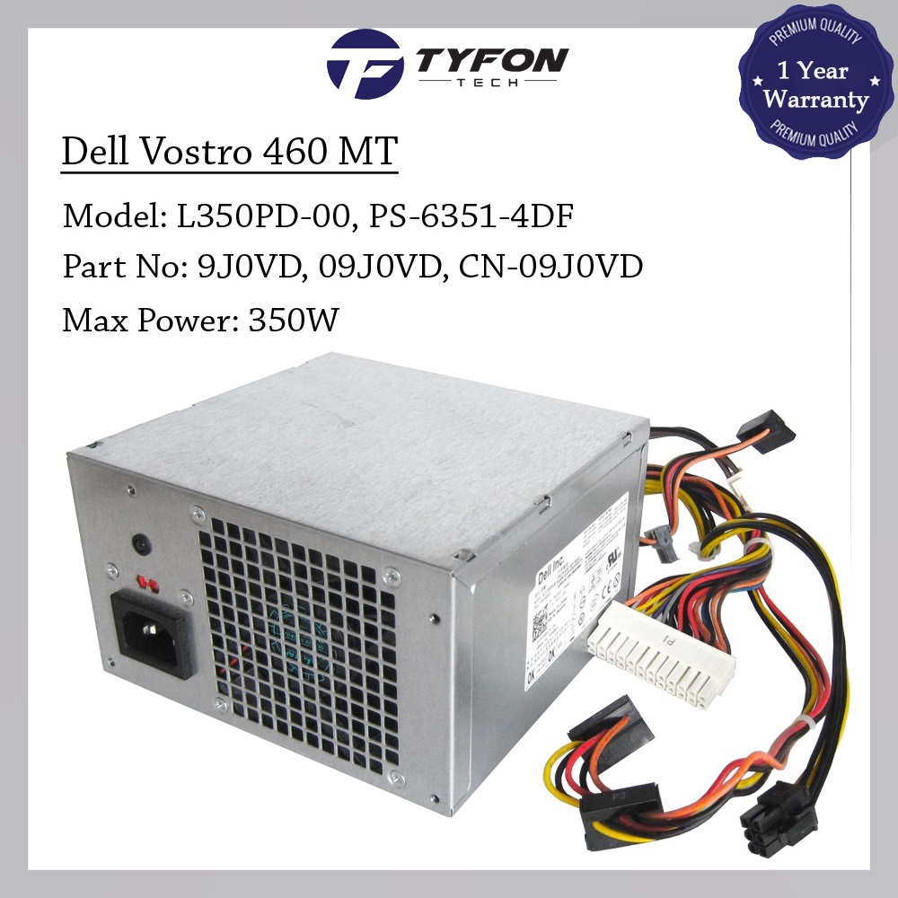Dell Vostro 460 470 MT Power Supply PSU 350W D350PD00 L350PD00 9J0VD