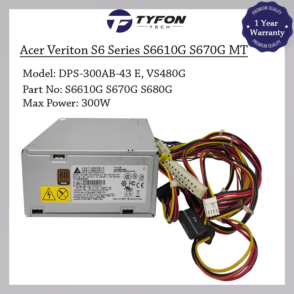 Acer Veriton S6 Series S4610 S6610G S670G S680G MT Power Supply PSU