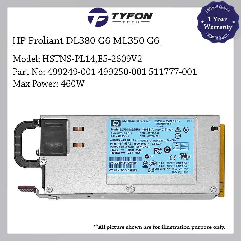 HP Proliant DL360 G6 G7 DL380 DL388 G8 Power Supply PSU 460W DPS-460EB ...