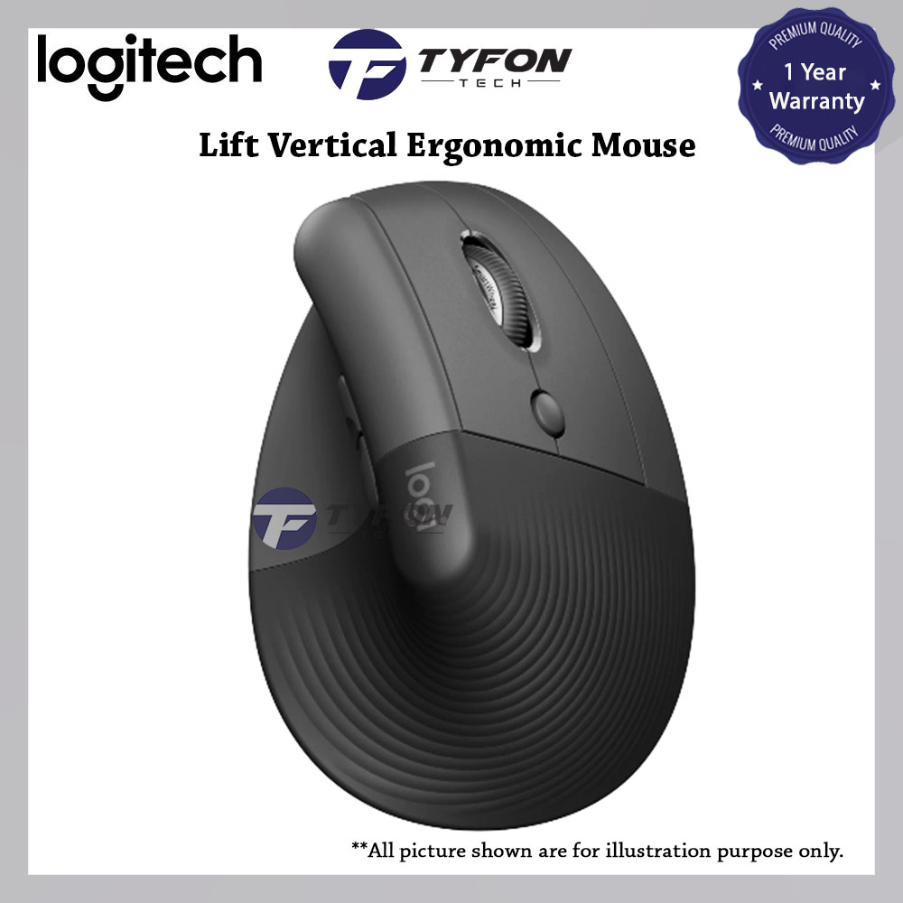 Logitech Lift Vertical Ergonomic Mouse (Graphite)