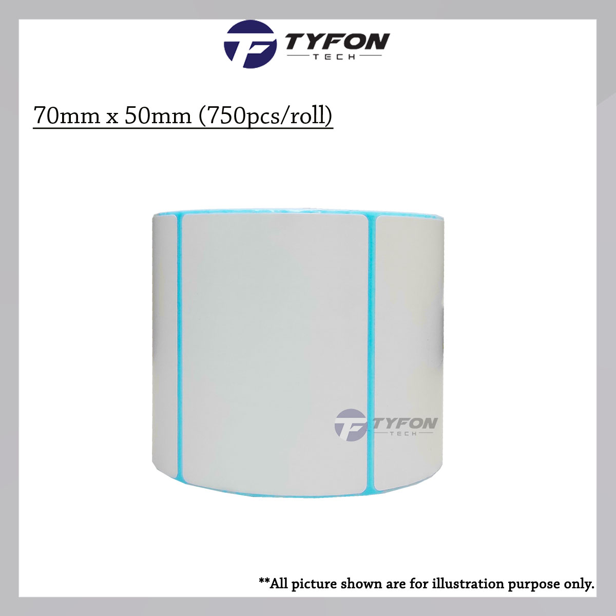 Blank Thermal Label Barcode Sticker 70mm x 50mm (750pcs/roll)